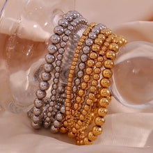 Fashion Round 304 Stainless Steel 18K Gold Plated Bracelets In Bulk