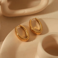 Elegant Chunky U Shape Gold Hoop Earrings Sleek Gold Hoop Earrings