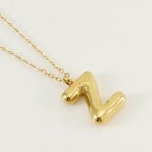 Personalized 18K Gold Plated New Style Smooth Bubble Letter Necklace