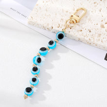 fashion devil's eye beaded alloy bag pendant keychain 1 piece