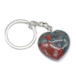 simple style heart shape natural stone polishing crystal keychain