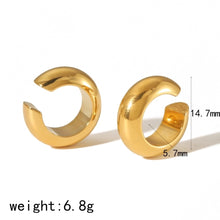 1 Pair Vintage Style Round Polishing Plating 304 Stainless Steel Ear Cuffs