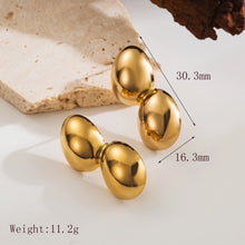 1 Pair IG Style French Style Simple Style Irregular Heart Shape Solid Color Oil Pressure Plating 304 Stainless Steel 18K Gold Plated Ear Studs