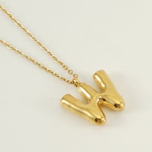 Personalized 18K Gold Plated New Style Smooth Bubble Letter Necklace