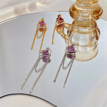 ins style sweet geometric alloy plating inlay zircon 14k gold plated women's ear studs