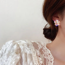 Luxury Rhinestones Earrings Elegant Crystal Flower Stud Earrings