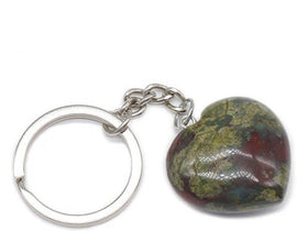 simple style heart shape natural stone polishing crystal keychain
