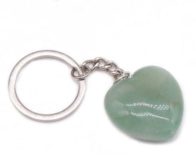 simple style heart shape natural stone polishing crystal keychain