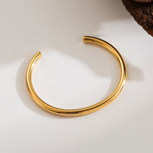 Casual Classic Style Commute Solid Color 304 Stainless Steel 14K Gold Plated Bangle In Bulk