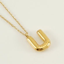 Personalized 18K Gold Plated New Style Smooth Bubble Letter Necklace