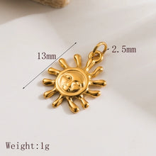 1 Piece 304 Stainless Steel 14K Gold Plated Elephant Sun Star Polished Jewelry Accessories Pendant