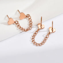 1 Pair Simple Style Heart Shape Plating 304 Stainless Steel 14K Gold Plated Rose Gold Plated Earrings