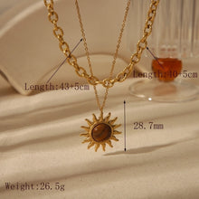 18K Gold Plated Stainless Steel Sun Pendant Necklace Gift for Wife