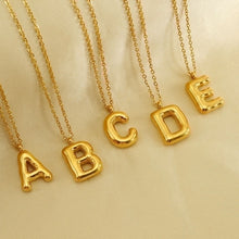 Personalized 18K Gold Plated New Style Smooth Bubble Letter Necklace