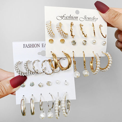 1 Set Vintage Style C Shape Alloy Earrings