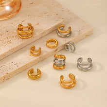 1 Piece Simple Style Classic Style C Shape Solid Color Polishing Plating 304 Stainless Steel 18K Gold Plated Ear Cuffs