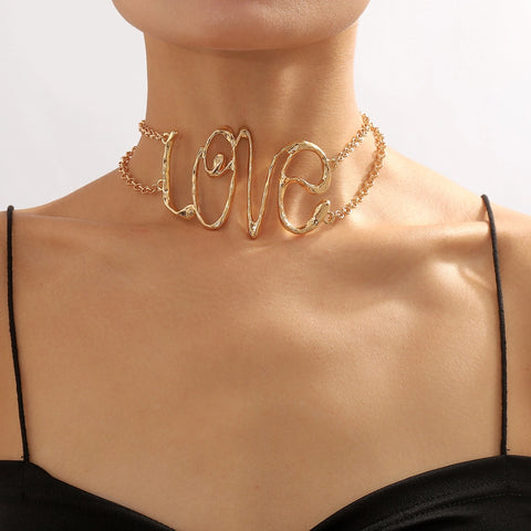 Jewelry Modern Style Letter Alloy Iron Choker