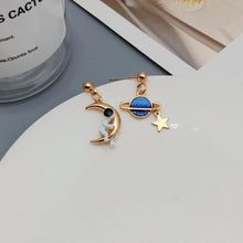 fashion astronaut moon alloy plating women's drop earrings 1 pair