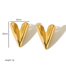 1 Pair Simple Style Quadrilateral Circle Heart Shape Polishing Plating 304 Stainless Steel 18K Gold Plated Ear Studs