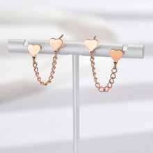 1 Pair Simple Style Heart Shape Plating 304 Stainless Steel 14K Gold Plated Rose Gold Plated Earrings