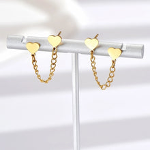 1 Pair Simple Style Heart Shape Plating 304 Stainless Steel 14K Gold Plated Rose Gold Plated Earrings