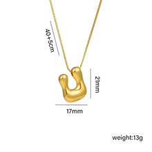 Jewelry Hip-Hop Simple Style Letter Titanium Steel 18K Gold Plated Plating Pendant Necklace