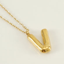 Personalized 18K Gold Plated New Style Smooth Bubble Letter Necklace