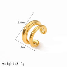 1 Piece Simple Style Classic Style C Shape Solid Color Polishing Plating 304 Stainless Steel 18K Gold Plated Ear Cuffs