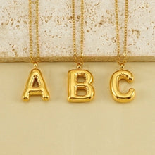 Personalized 18K Gold Plated New Style Smooth Bubble Letter Necklace