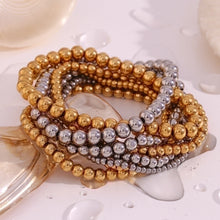 Fashion Round 304 Stainless Steel 18K Gold Plated Bracelets In Bulk