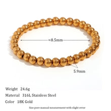 Fashion Round 304 Stainless Steel 18K Gold Plated Bracelets In Bulk