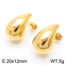 1 Pair Basic Water Droplets Stainless Steel 18K Gold Plated Ear Studs