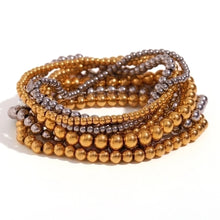 Fashion Round 304 Stainless Steel 18K Gold Plated Bracelets In Bulk