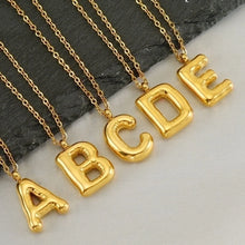 Personalized 18K Gold Plated New Style Smooth Bubble Letter Necklace