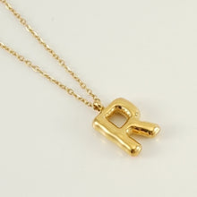 Personalized 18K Gold Plated New Style Smooth Bubble Letter Necklace