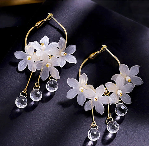 jewelry 1 pair exaggerated flower alloy drop earrings