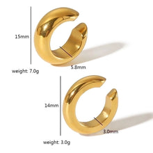 1 Pair Vintage Style Round Polishing Plating 304 Stainless Steel Ear Cuffs