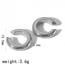 1 Pair Vintage Style Round Polishing Plating 304 Stainless Steel Ear Cuffs