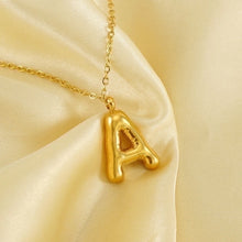 Personalized 18K Gold Plated New Style Smooth Bubble Letter Necklace