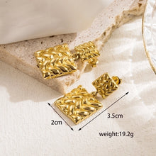 1 pair casual heart shape solid color plating stainless steel 14k gold plated ear studs