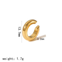 1 Piece Simple Style Classic Style C Shape Solid Color Polishing Plating 304 Stainless Steel 18K Gold Plated Ear Cuffs