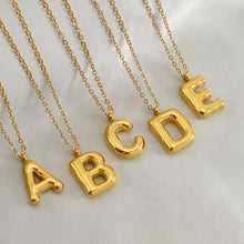 Personalized 18K Gold Plated New Style Smooth Bubble Letter Necklace