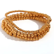 Fashion Round 304 Stainless Steel 18K Gold Plated Bracelets In Bulk