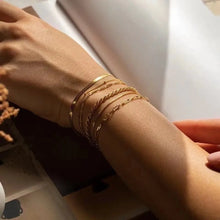 Casual Geometric 16k Gold Plated Stainless Steel Bracelets for Women