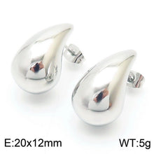 1 Pair Basic Water Droplets Stainless Steel 18K Gold Plated Ear Studs