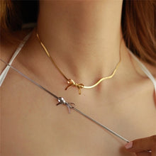 Luxurious 18K Gold Plated Classic Necklace Plating Bow Knot Necklace