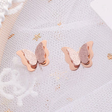 1 pair simple style butterfly plating titanium steel 18k gold plated ear studs