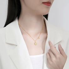 18k Gold Plated Zircon Chain Inlay Star Pendant Necklace for Women