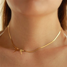 Luxurious 18K Gold Plated Classic Necklace Plating Bow Knot Necklace