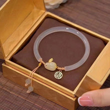 chinoiserie vintage style rabbit color block lock resin handmade women's bracelets